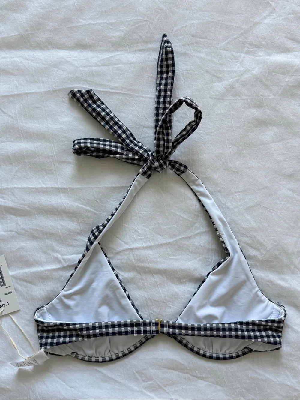 LSPACE Isa Bikini Top in Atta Girl Gingham size small